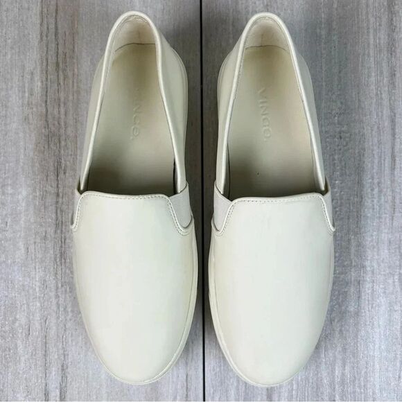 Vince Blair Cream Leather Slip On Sneaker Casual Shoe Women’s Size 5.5 EUR 35.5 - Picture 5 of 10